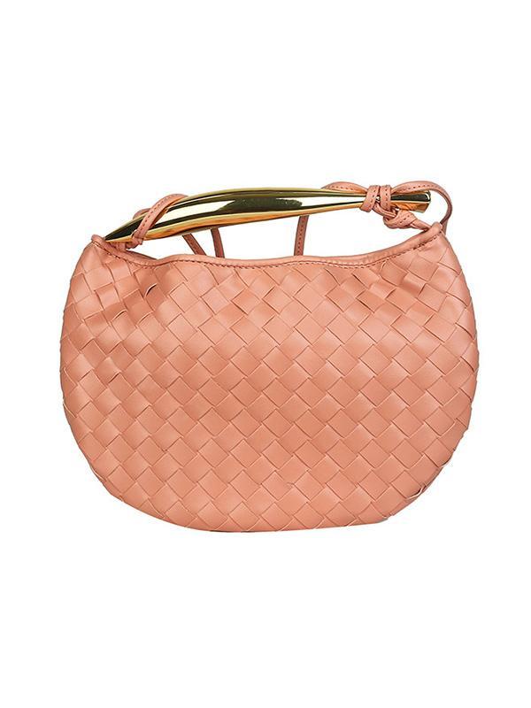 Geometric Split-Joint Woven Zipper Bags Handbags Product Image