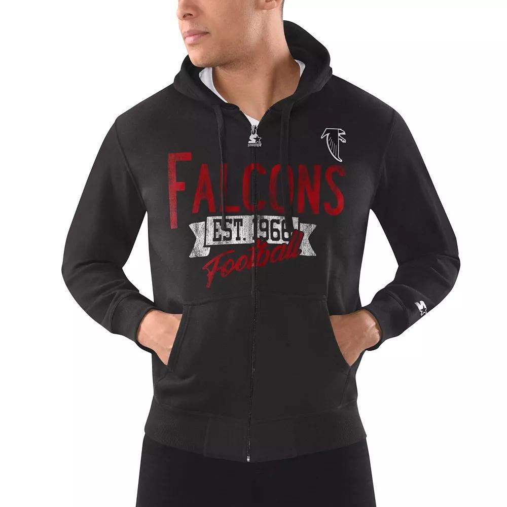 Men's Starter Black Atlanta Falcons Gridiron Classics Post Season Full-Zip Hoodie, Size: Large Product Image
