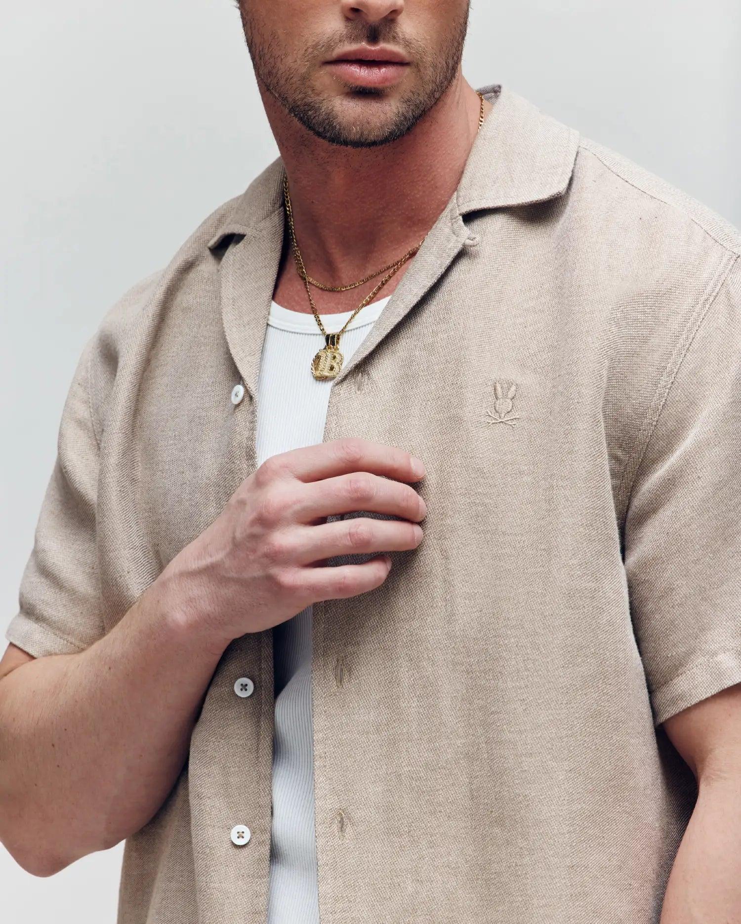 MENS WINDCREST LINEN BLEND SHORT SLEEVE SHIRT - B6Q148C200 Product Image