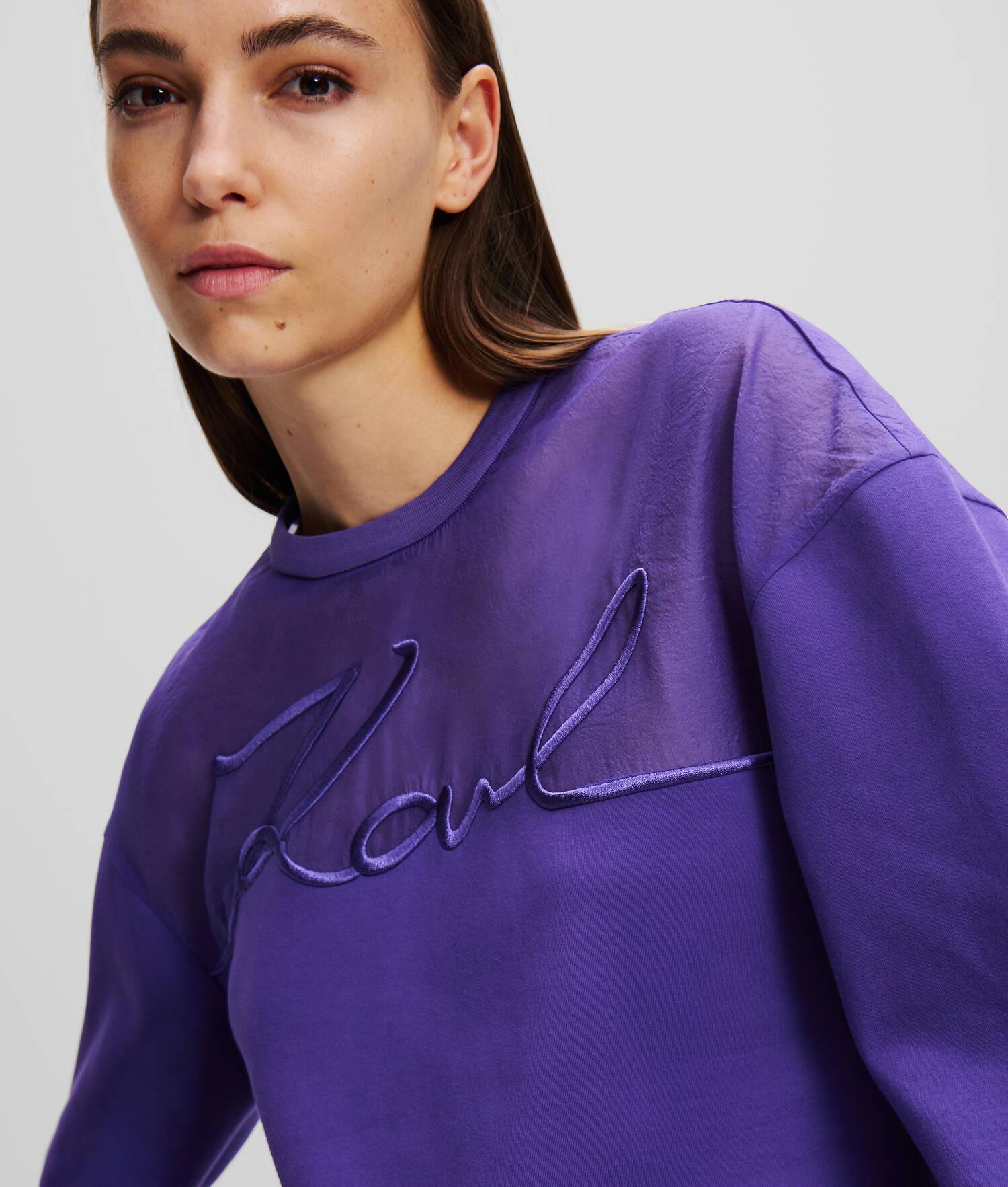 MIXED FABRIC KARL SIGNATURE SWEATSHIRT Product Image