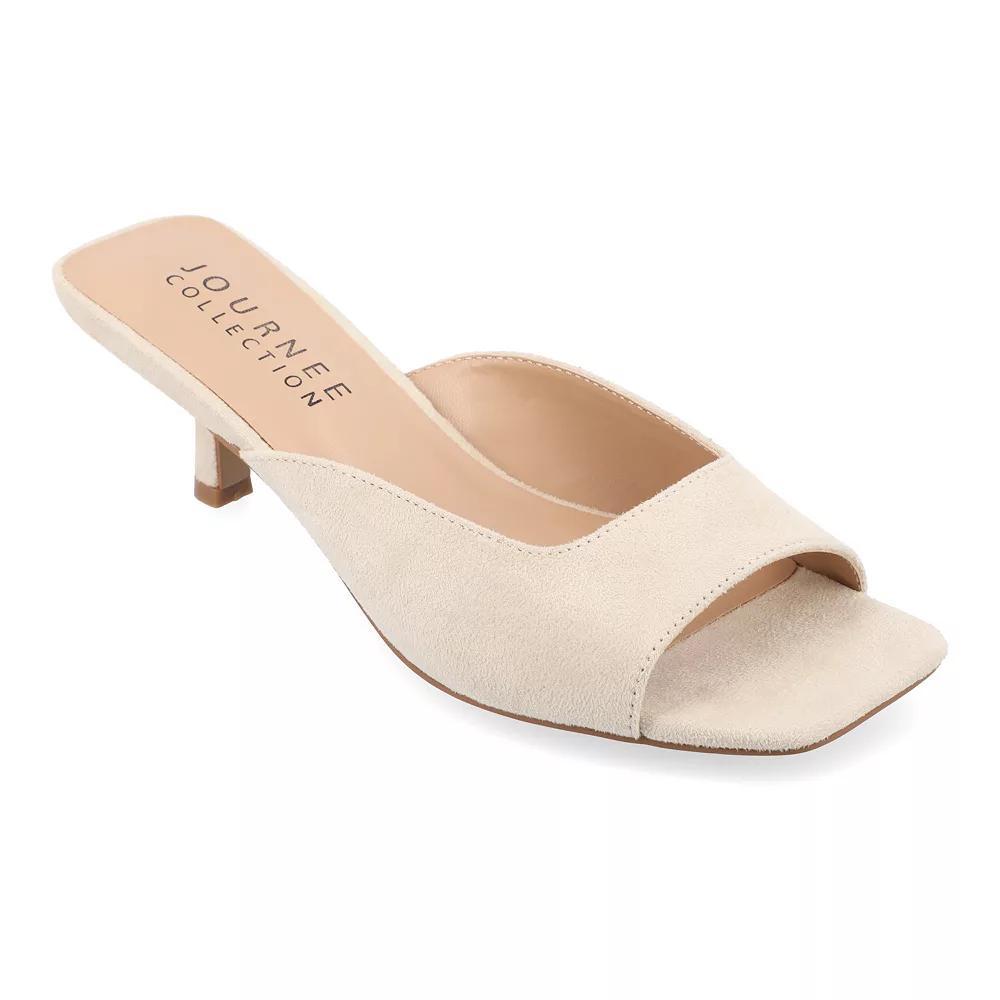 Journee Larna Womens Kitten Sandals Ivory Product Image