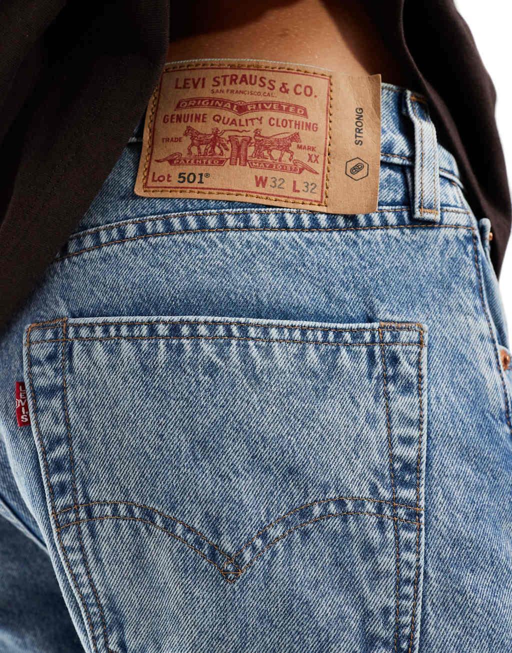 Levi's Skateboarding 501 straight fit jeans in light blue Product Image