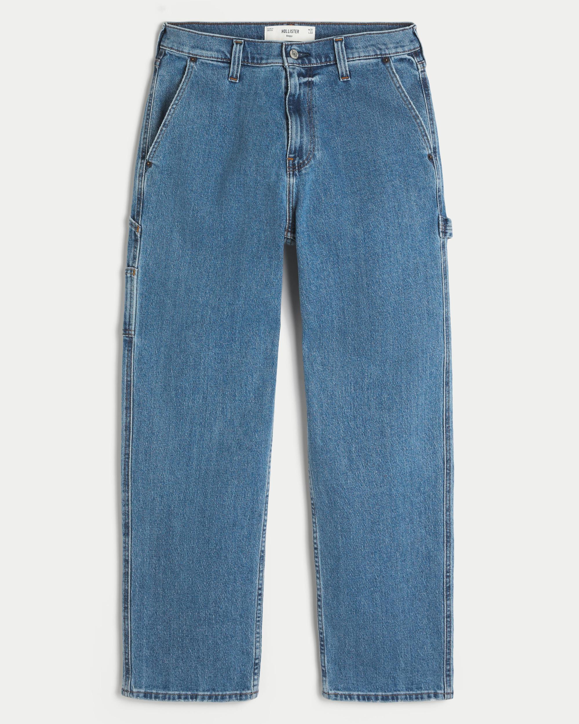Medium Wash Baggy Painter Jeans Product Image