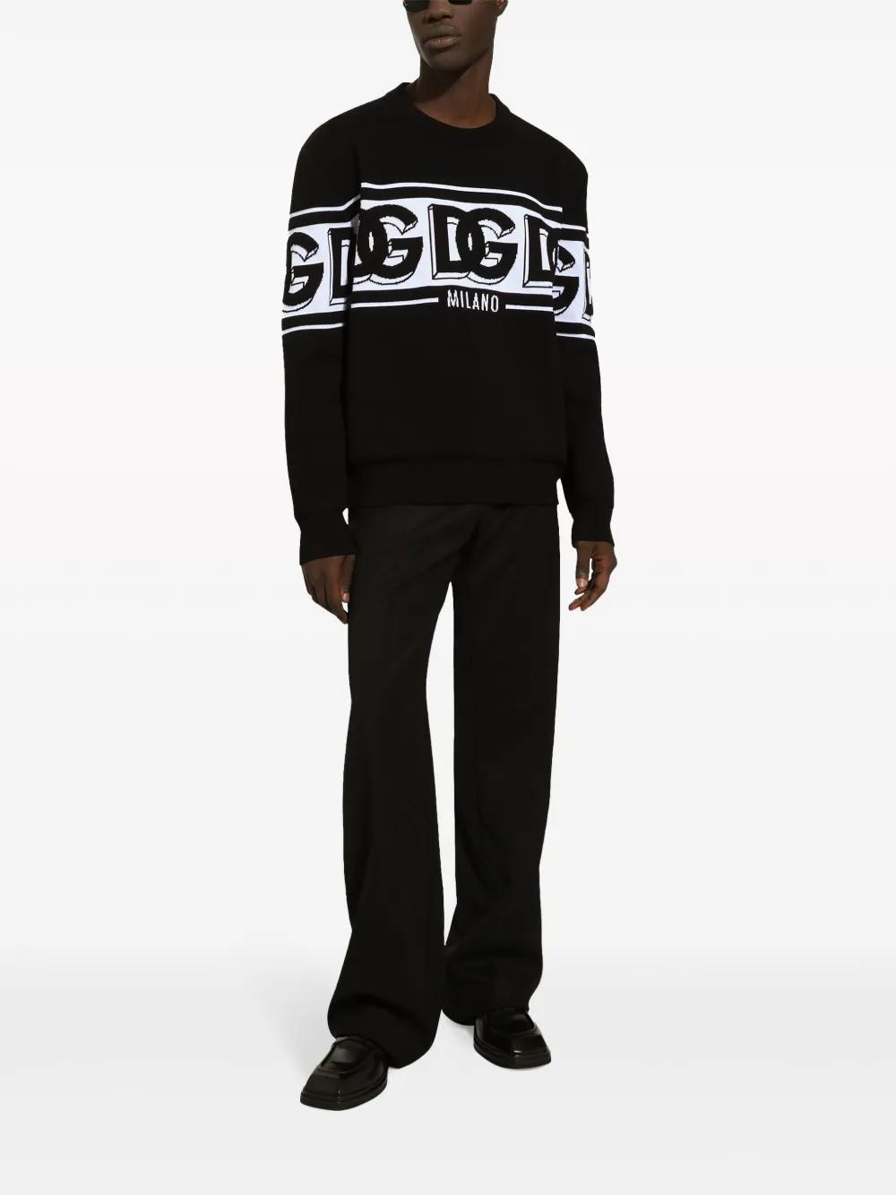 intarsia knit-logo crew-neck jumper Product Image