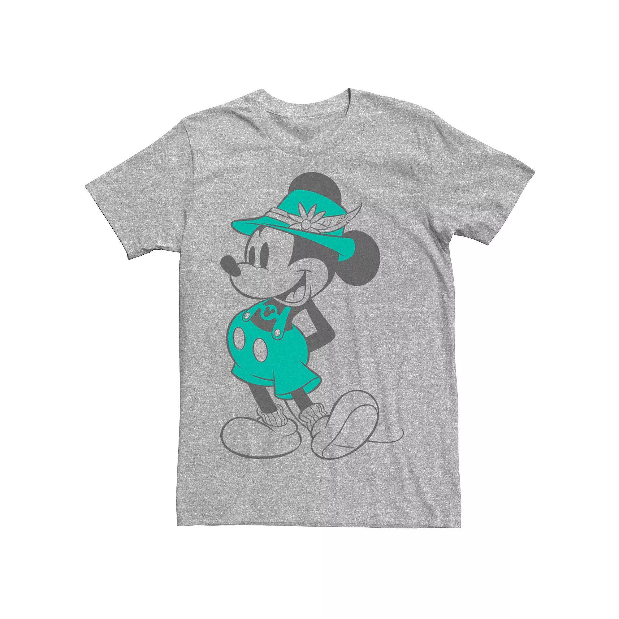 Disney's Mickey Mouse Vintage Lederhosen Portrait Men's Tee, Size: Medium, Athletic Grey Product Image