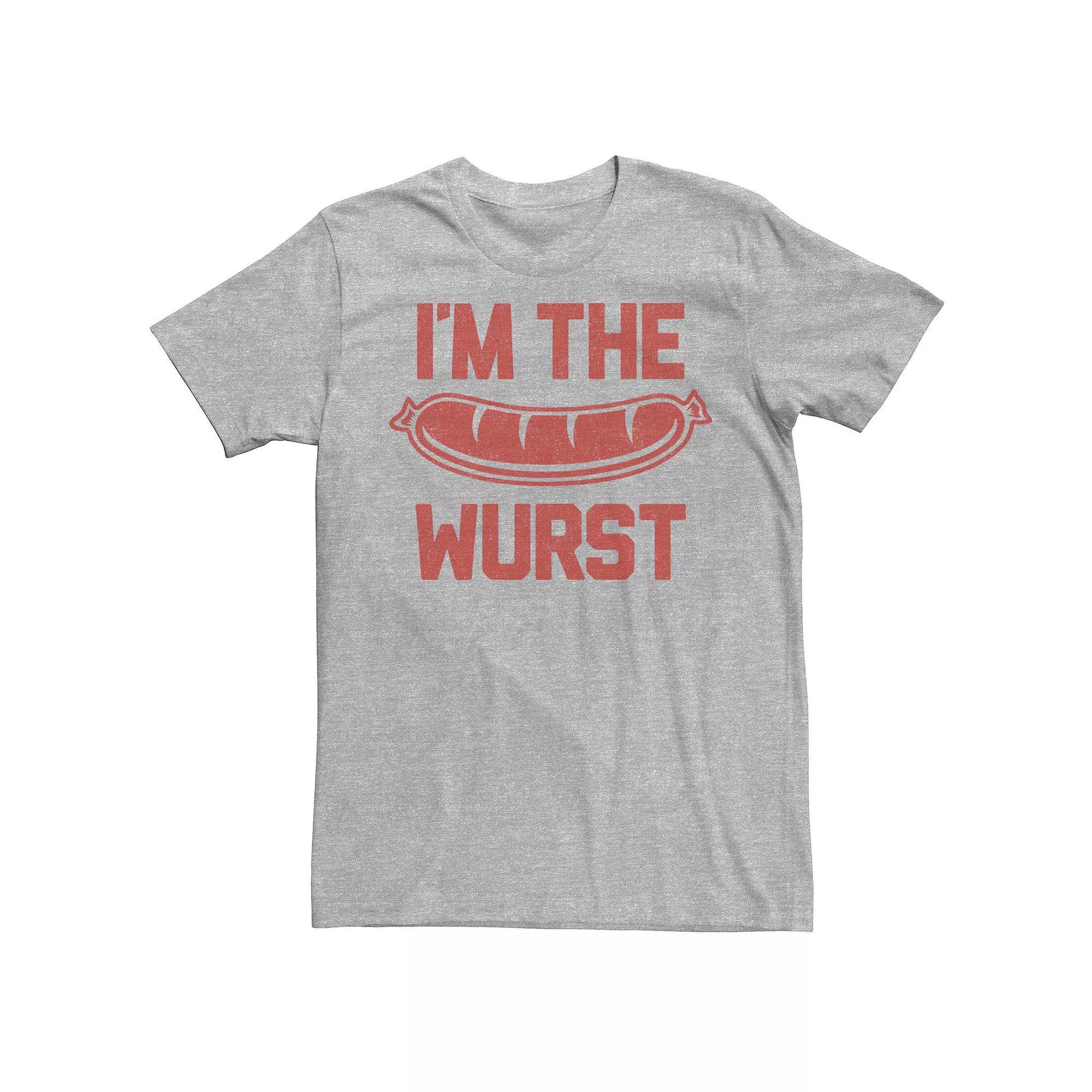 Men's I'm The Wurst Bratwurst Tee, Size: Small, Athletic Grey Product Image