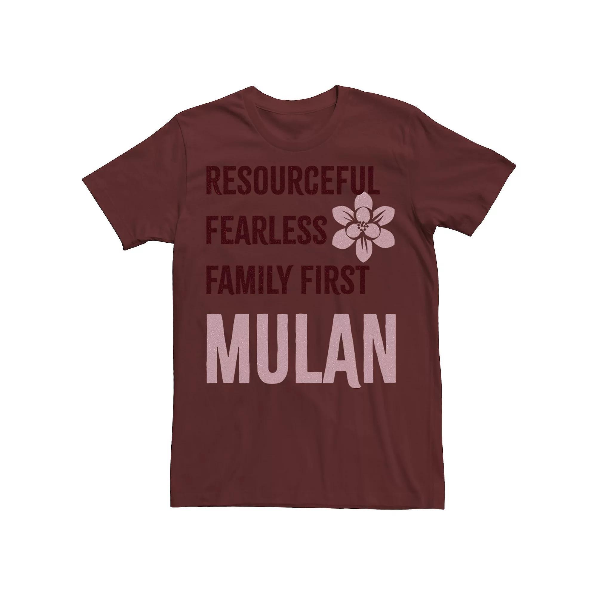 Disney's Mulan "Resourceful, Fearless, Family First" Men's Graphic Tee, Size: XXL, Red Product Image