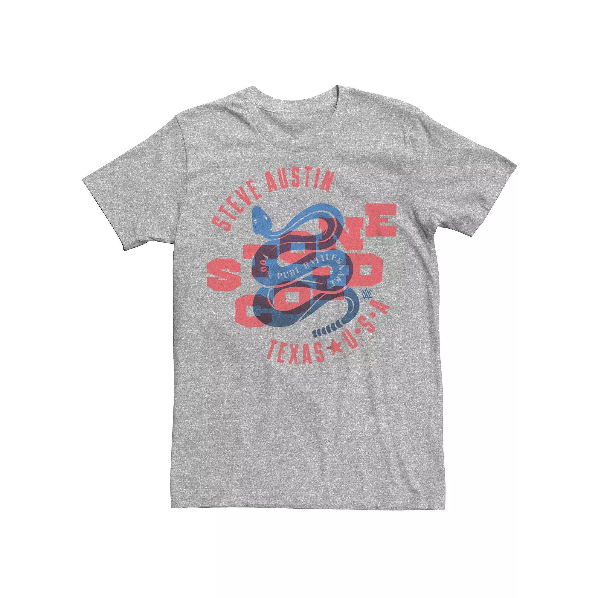 Men's WWE Stone Cold Snake Texas USA Graphic Tee, Size: XS, Athletic Grey Product Image