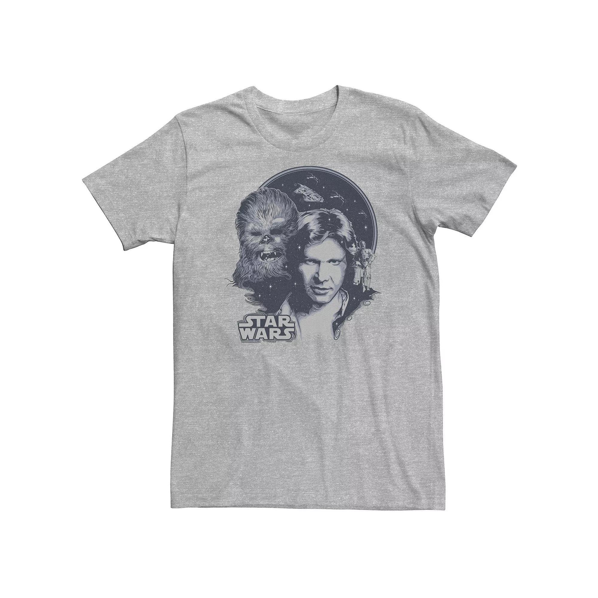 Big & Tall Star Wars Retro Group Shot Logo Tee, Men's, Size: XXL Tall, Athletic Grey Product Image