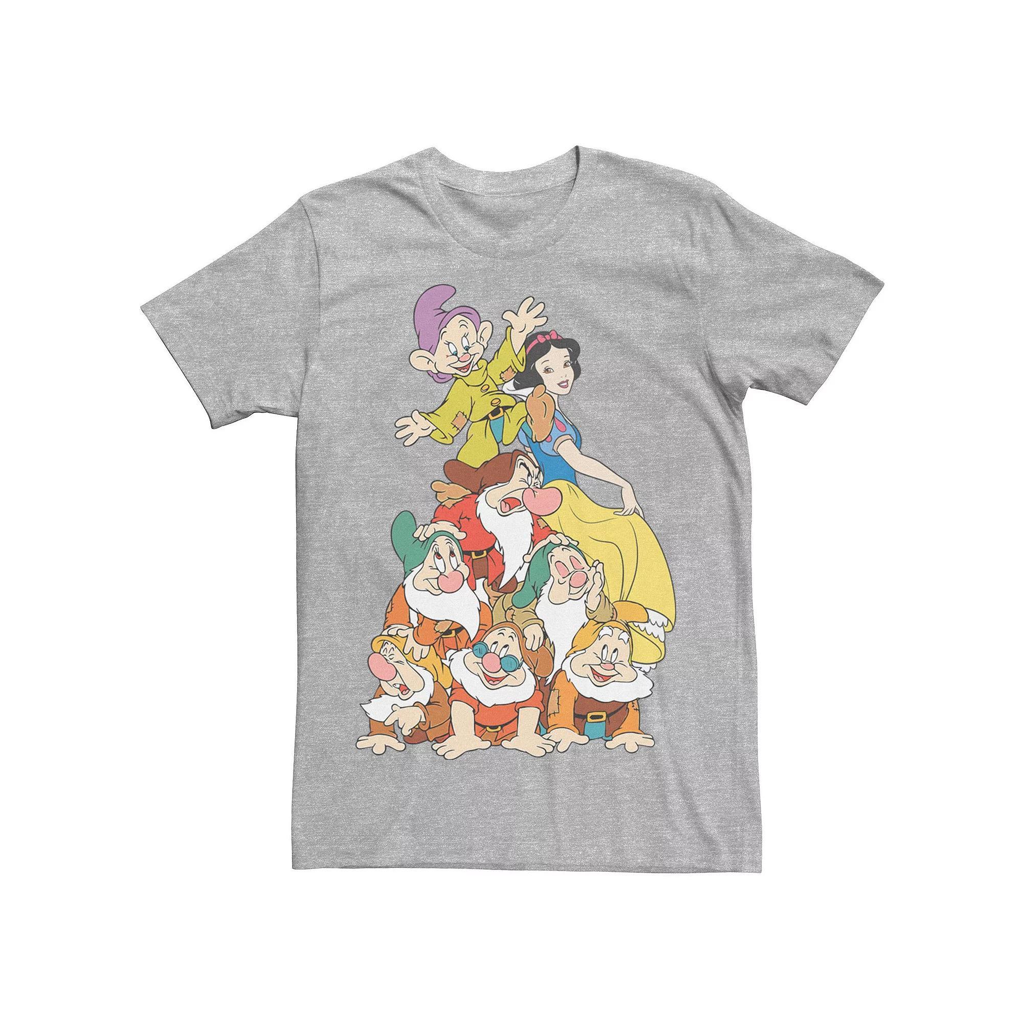 Disney's Snow White Seven Dwarf Stack Men's Tee, Size: XL, Athletic Grey Product Image