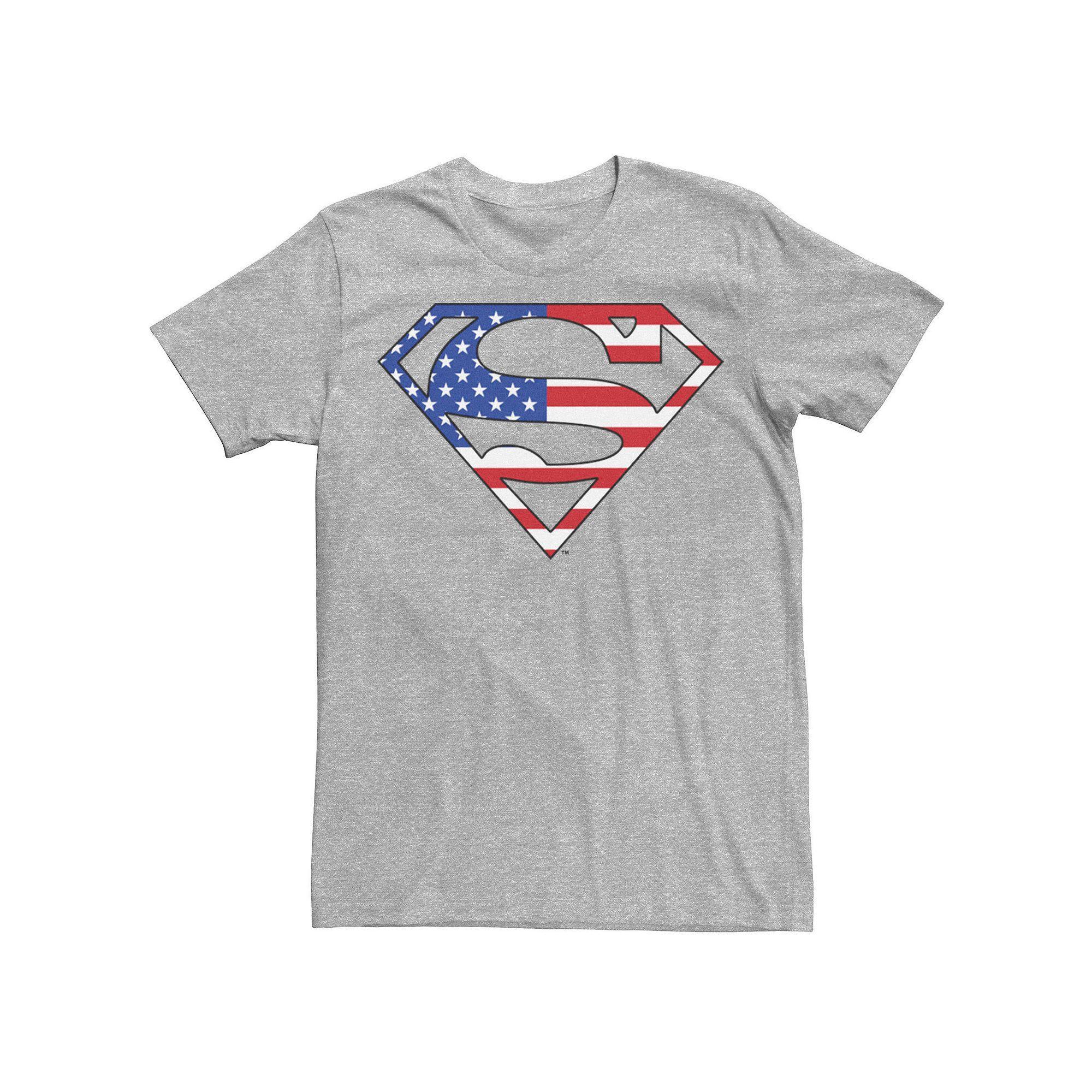 Men's DC Comics Superman US Hero Logo Tee, Size: XL, Athletic Grey Product Image