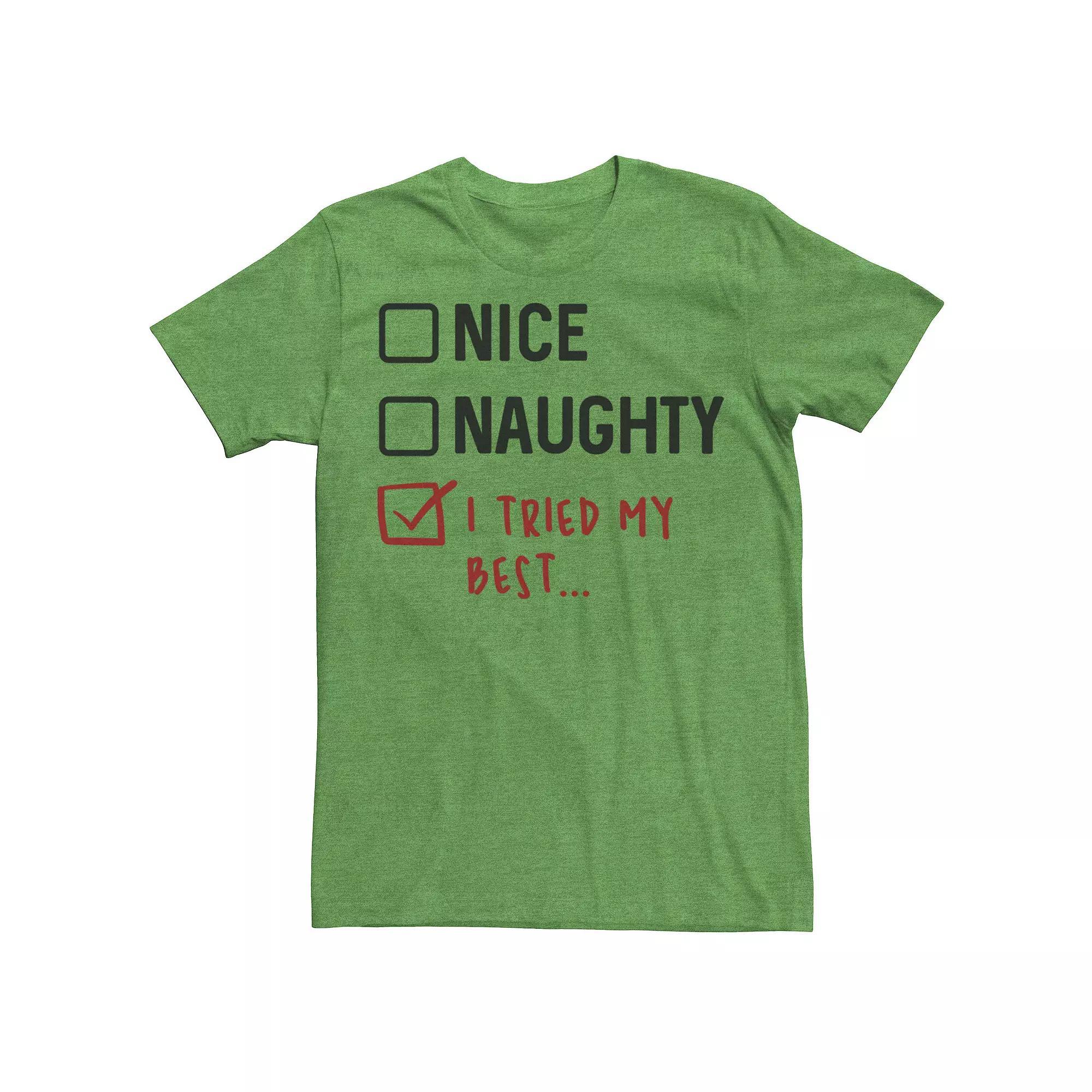 Men's 'I Tried My Best' Check List Tee, Size: 3XL, Kelly Grey Product Image