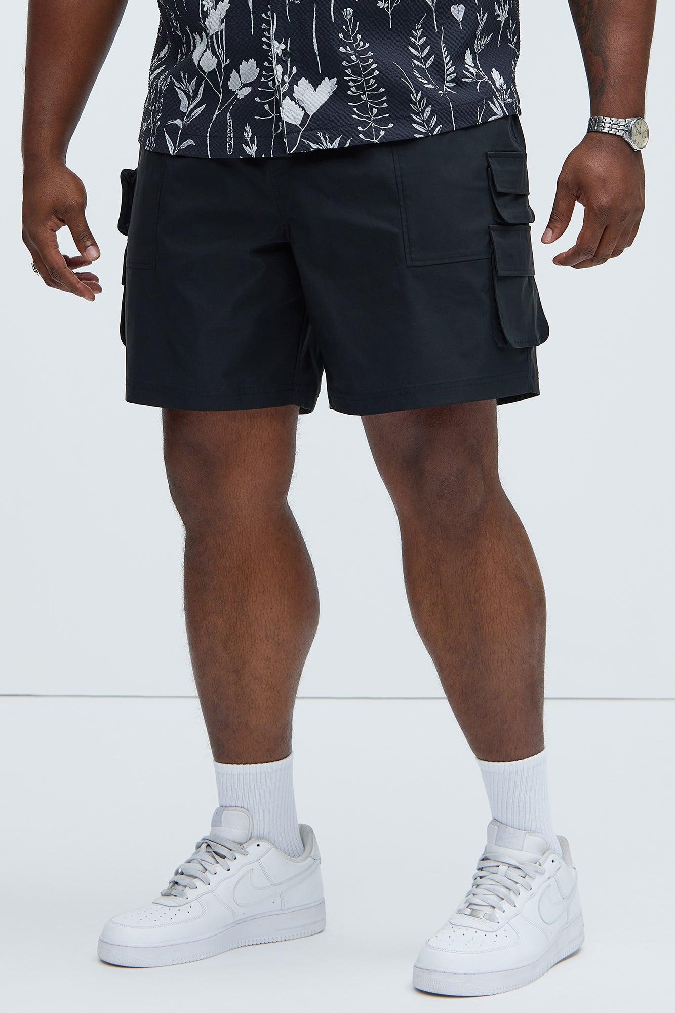 Catch Up Nylon Cargo Shorts - Black Product Image