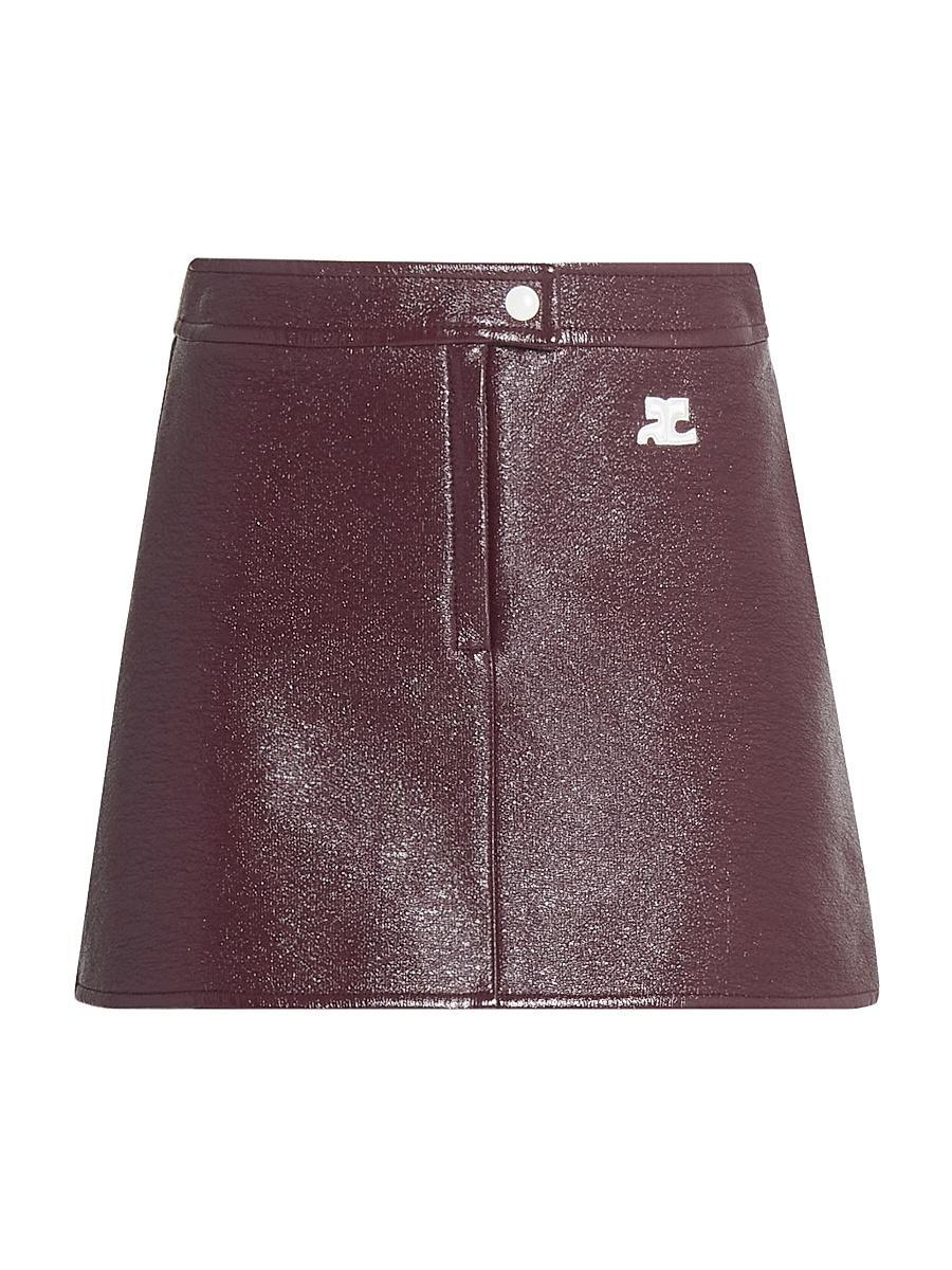 Womens Reedition Vinyl A-Line Miniskirt Product Image