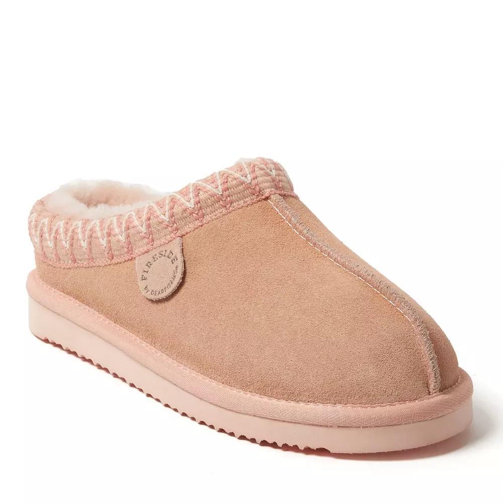Dearfoams Fireside Greta Women's Genuine Shearling Clog Slippers, Size: 10, Pink Dust Product Image