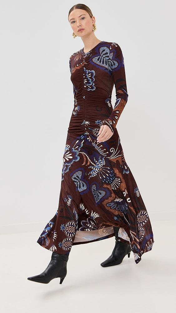 FARM Rio Delicate Garden Brown Long Sleeve Maxi Dress | Shopbop Product Image