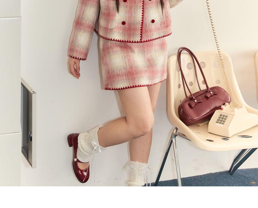 High Rise Plaid Mini Skirt Product Image