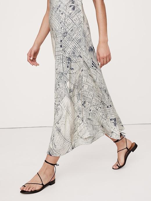 Bias-Cut Matte Silk Maxi Dress Product Image