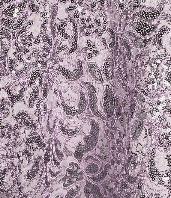 Honey and Rosie Square Neck Double Layer Skirt Ruffle Detail Embroidery Lace Mesh Dress Product Image