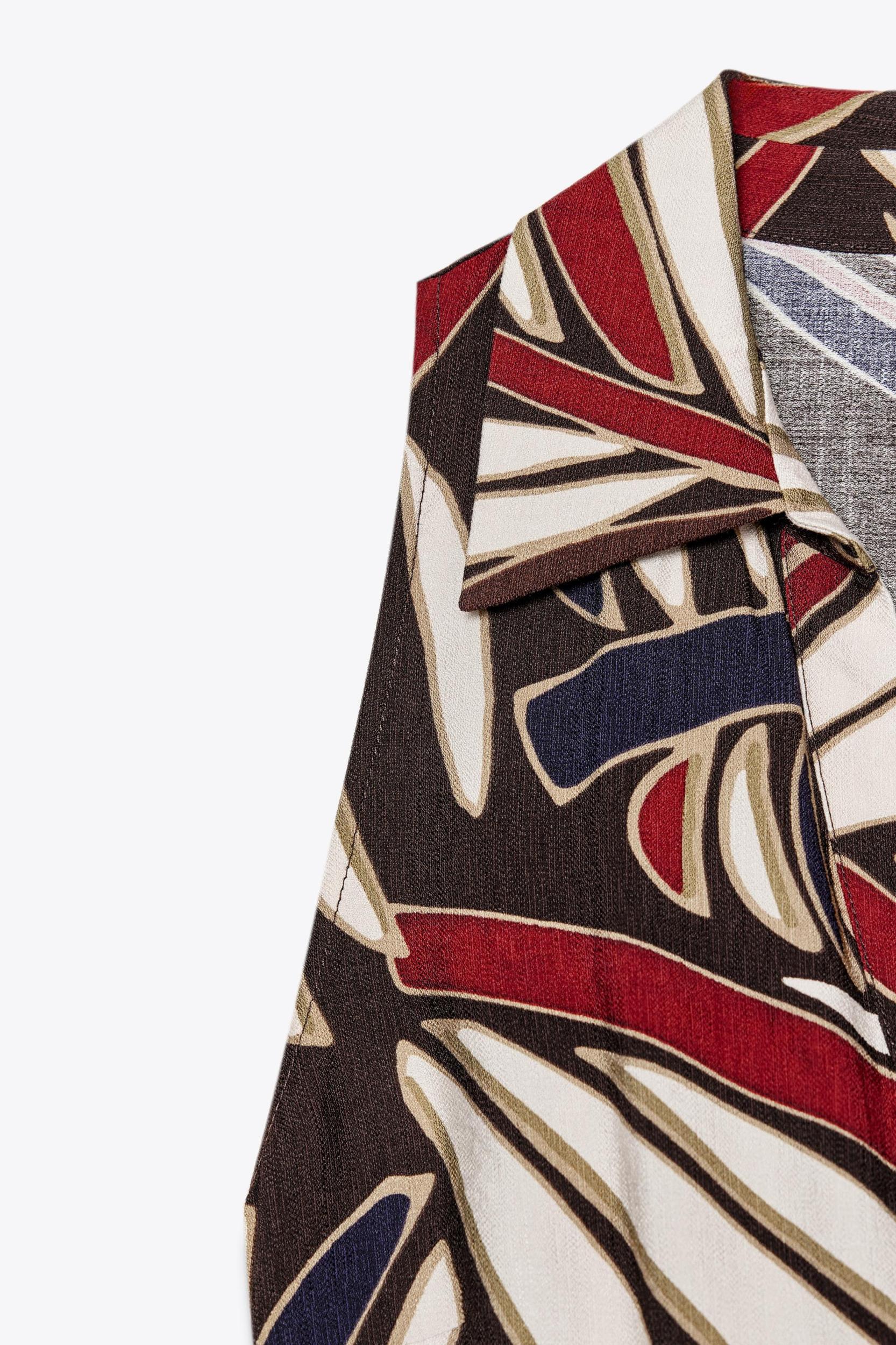 BELTED PRINTED MIDI DRESS Product Image