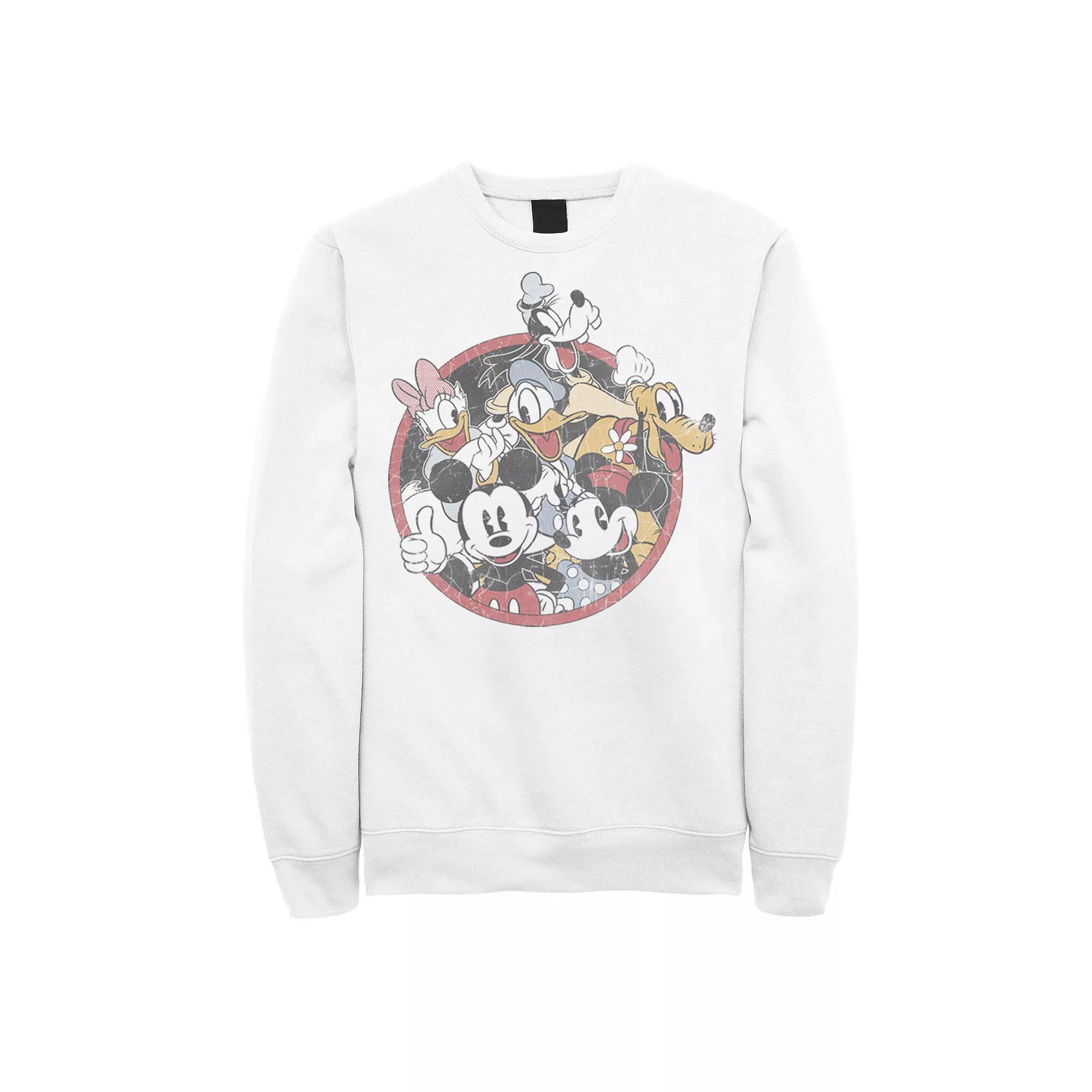 Disney's Mickey & Friends Men's Classic Group Shot Sweatshirt, Size: XXL, White Product Image