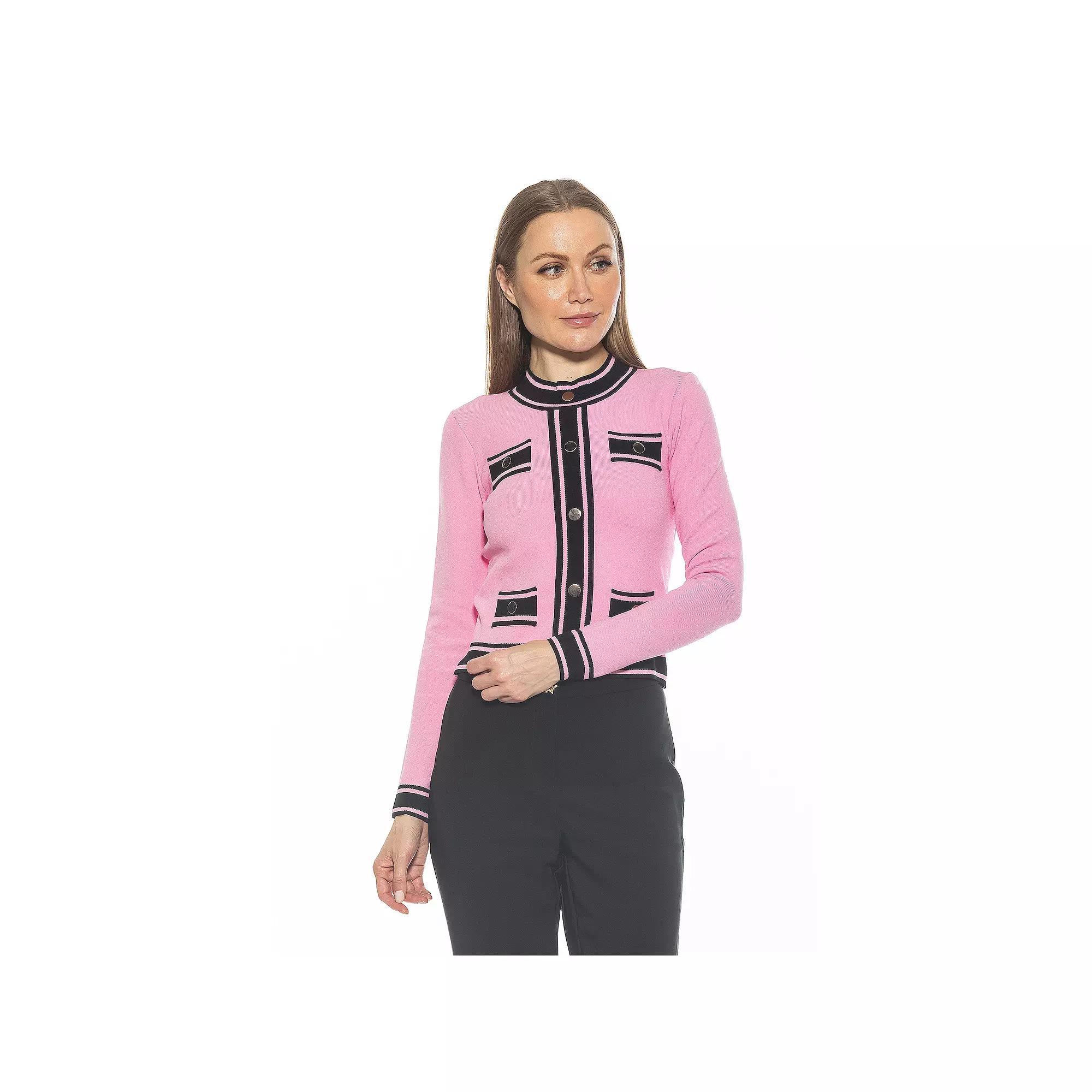 Women's ALEXIA ADMOR Kiley Long Sleeve Button Down Jacket Top, Size: Large, Ivory Team Product Image