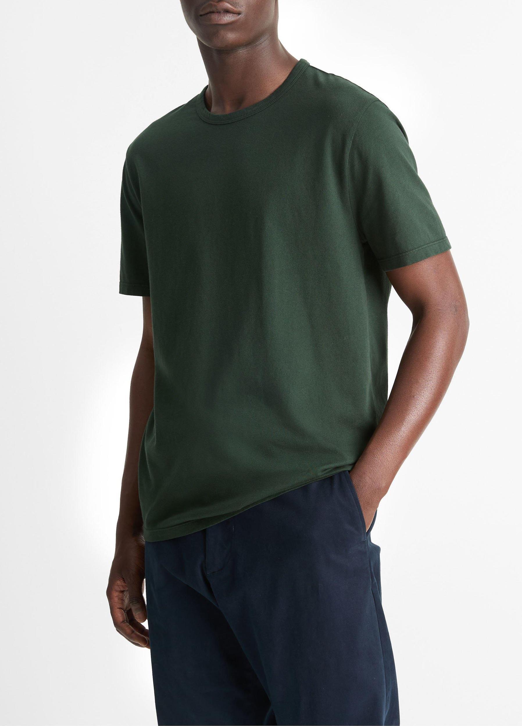 Mens Garment Dye Cotton T-Shirt, Washed Deep Jewel, Size XL Vince Product Image