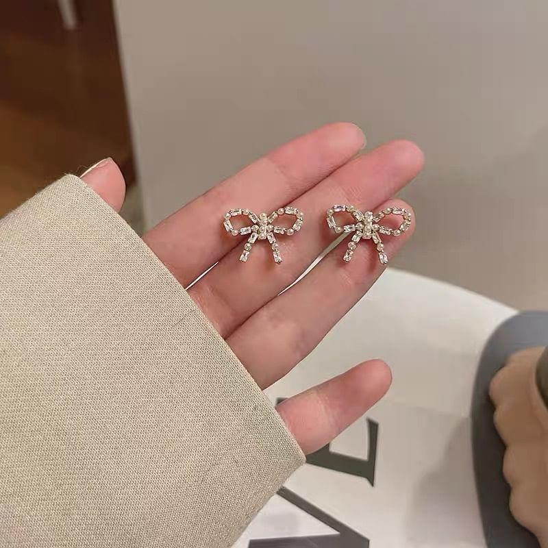 Bow Gemstone Earrings Product Image