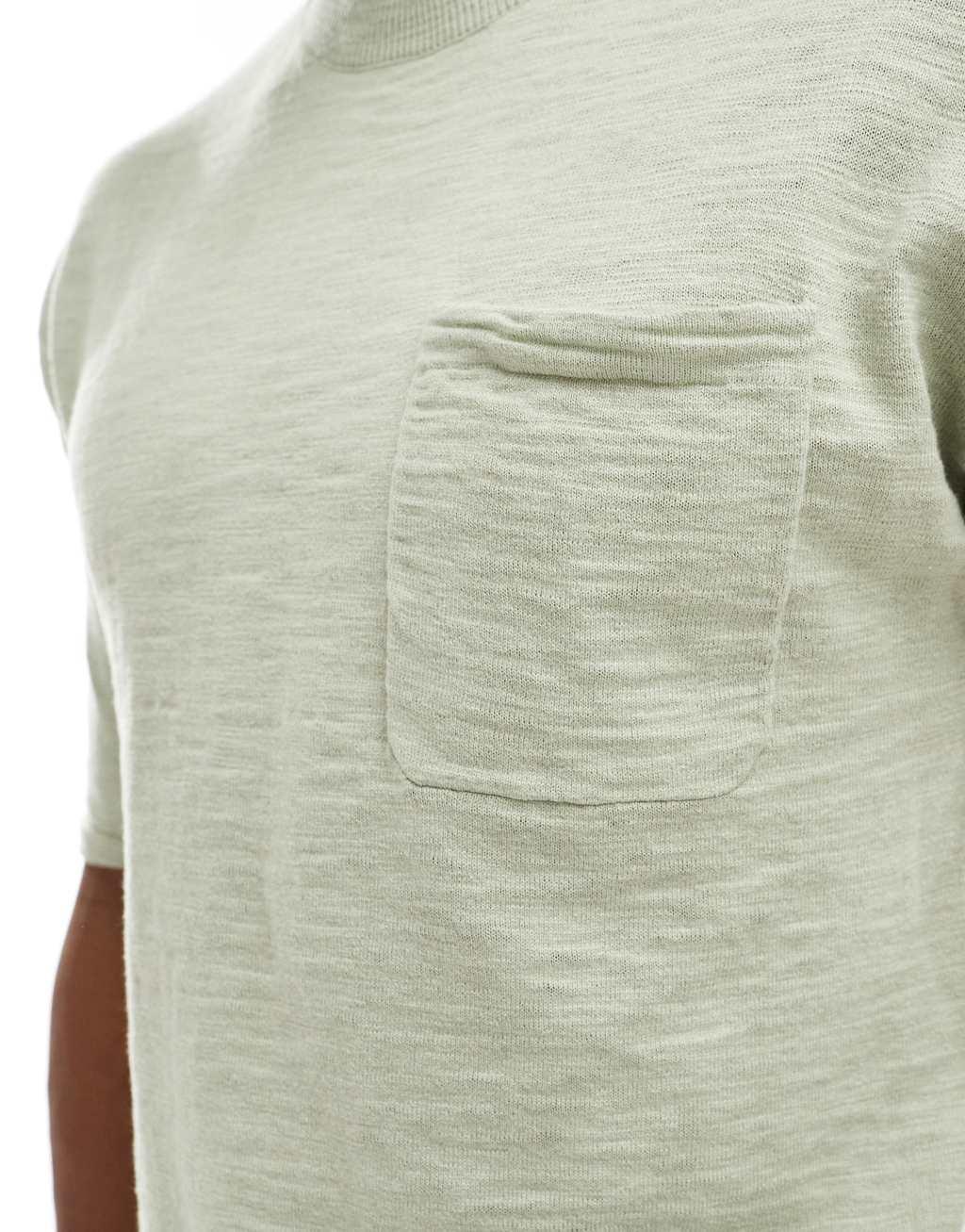 Jack & Jones knit oversize T-shirt in mint Product Image