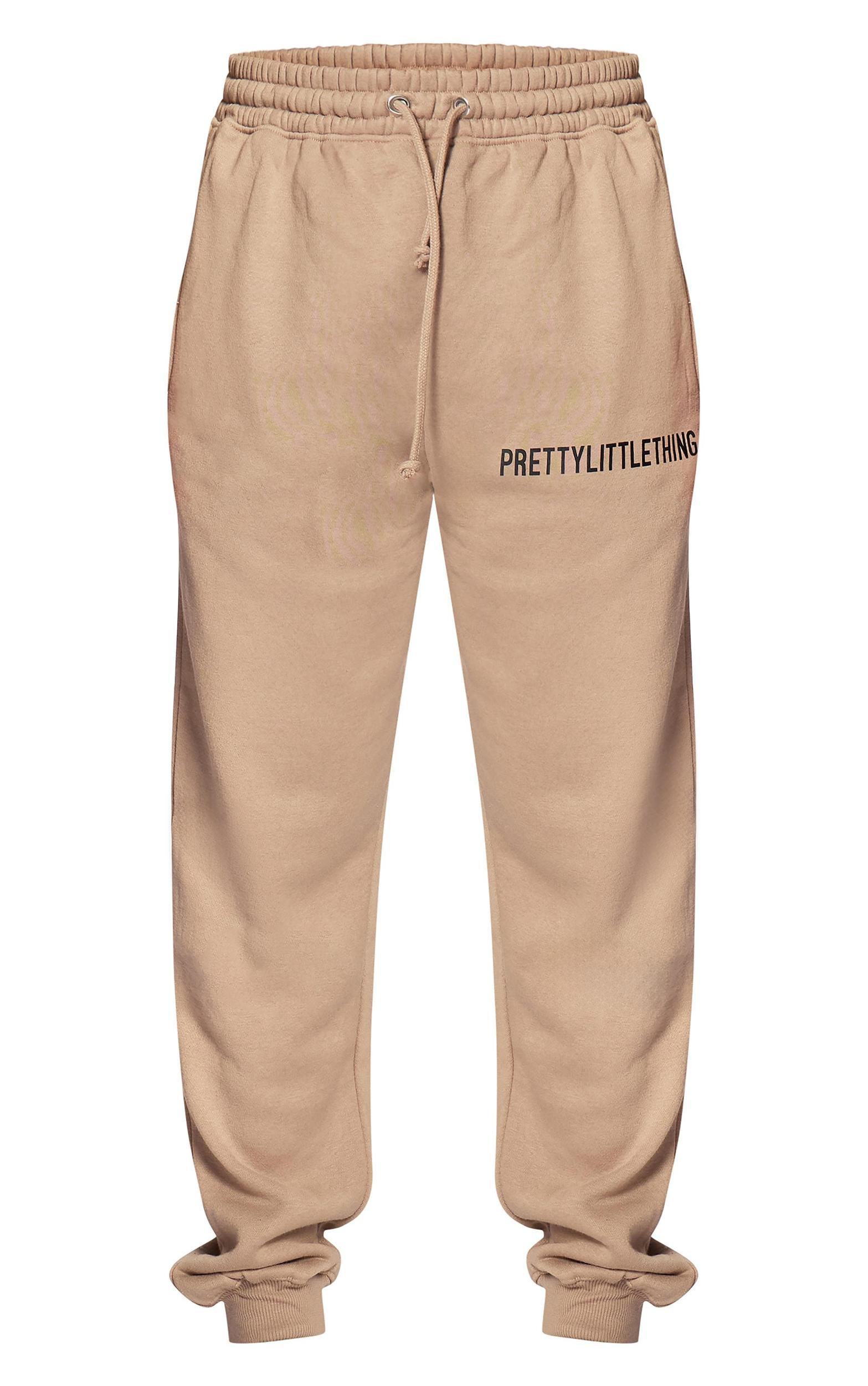 PRETTYLITTLETHING Mocha Cuffed High Waisted Sweatpants Product Image