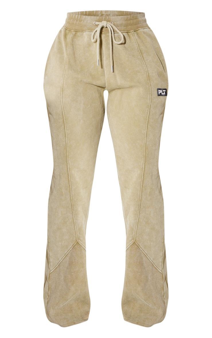 PRETTYLITTLETHING Shape Olive Washed Wide Leg Sweatpants Product Image