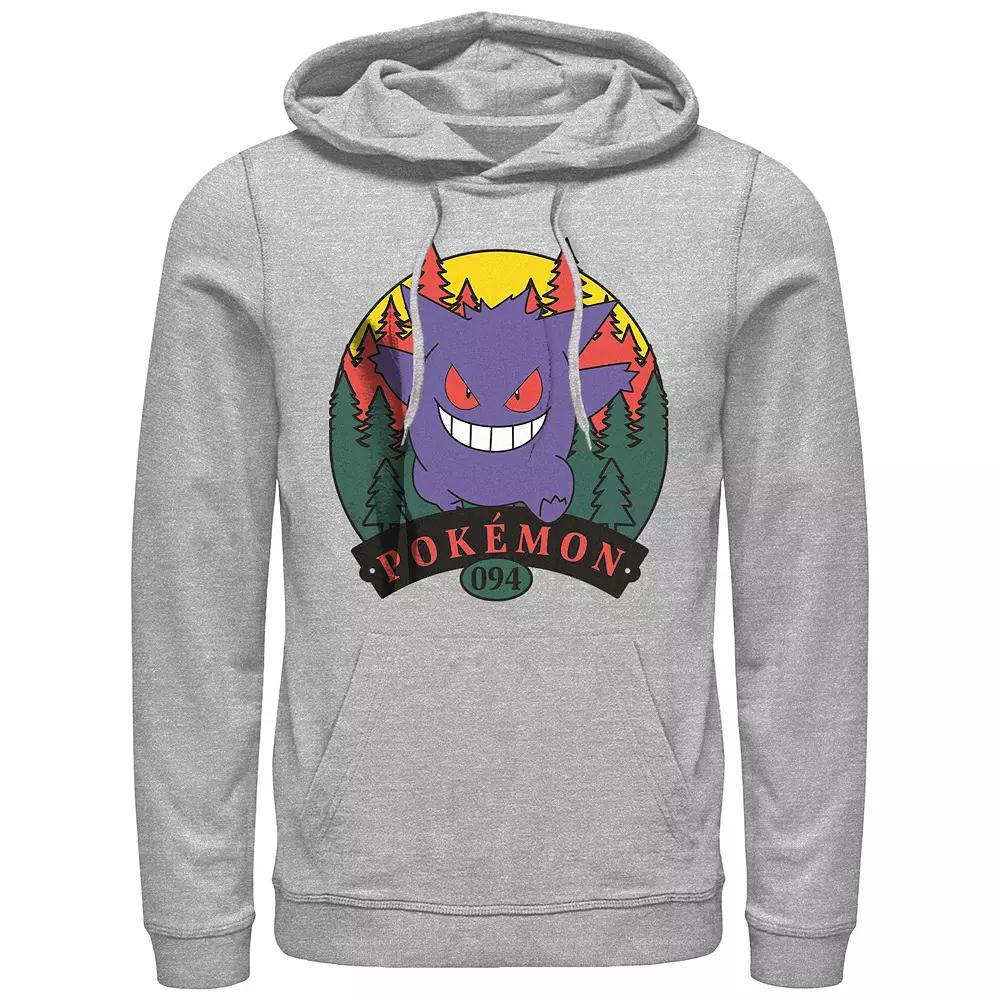 Men's Pokemon Gengar Attack Graphic Hoodie, Size: Small, Athletic Grey Product Image