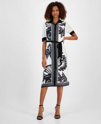 T Tahari Womens Paisley-Print Shirtdress Product Image