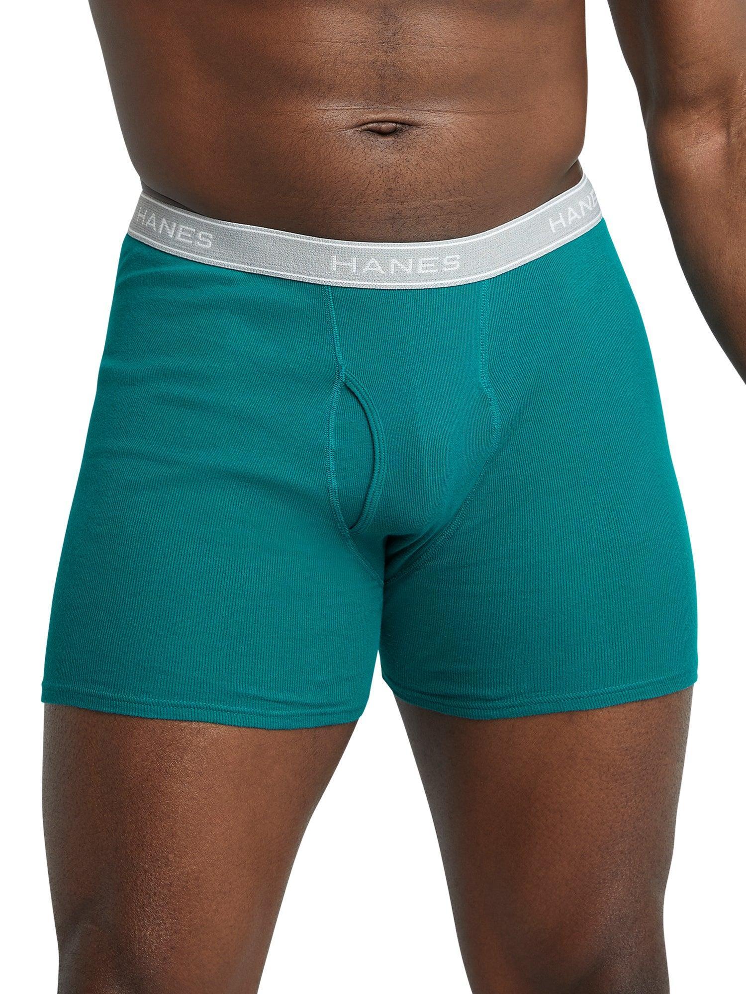 Hanes Red Label Men's Super Value Boxer Briefs 10pk Gray/Green L: Tagless, Breathable, Moisture Wicking Product Image