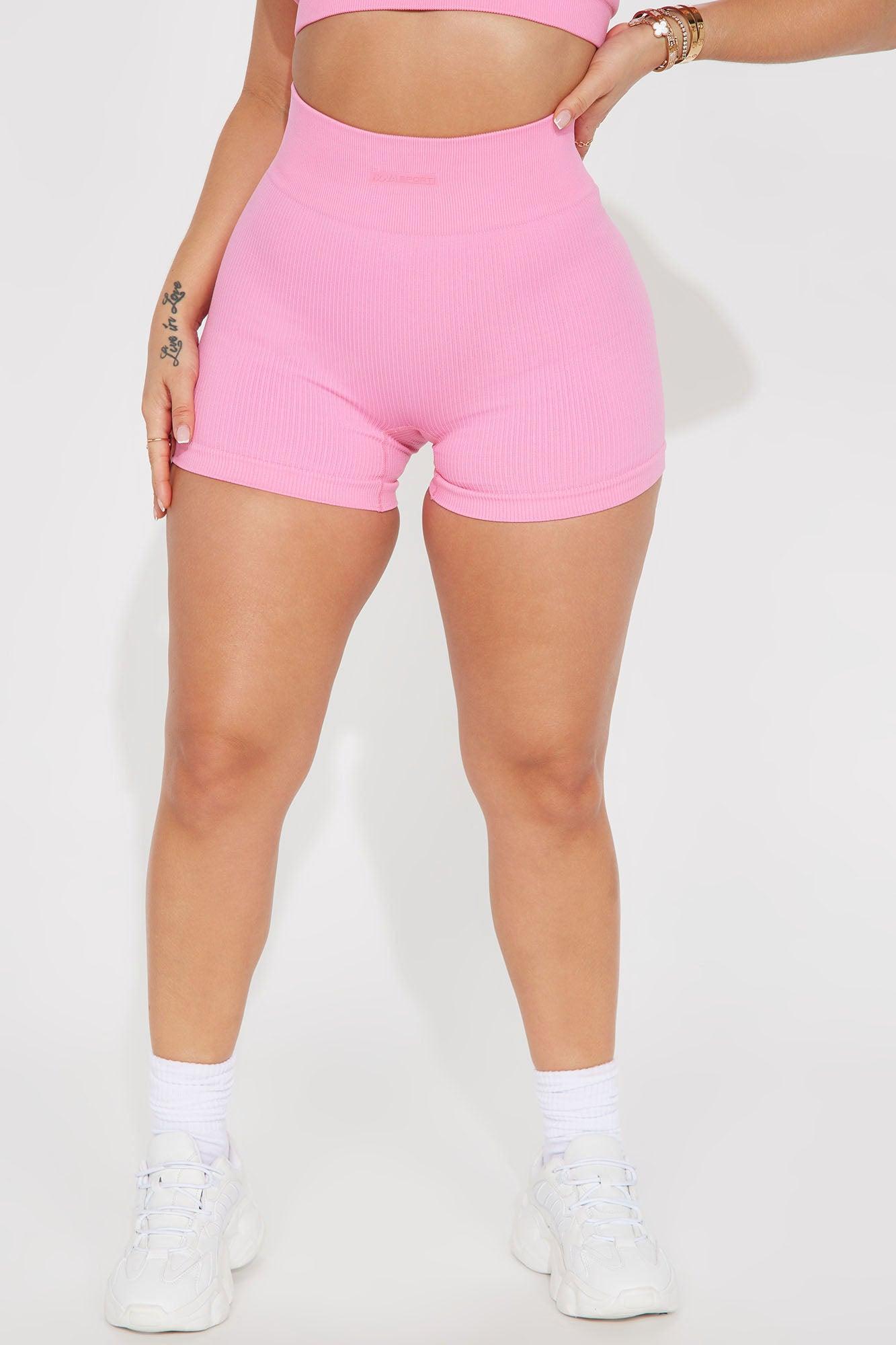 Effortless Zeus Ribbed Seamless Hot Shorts - Bubblegum Pink Product Image