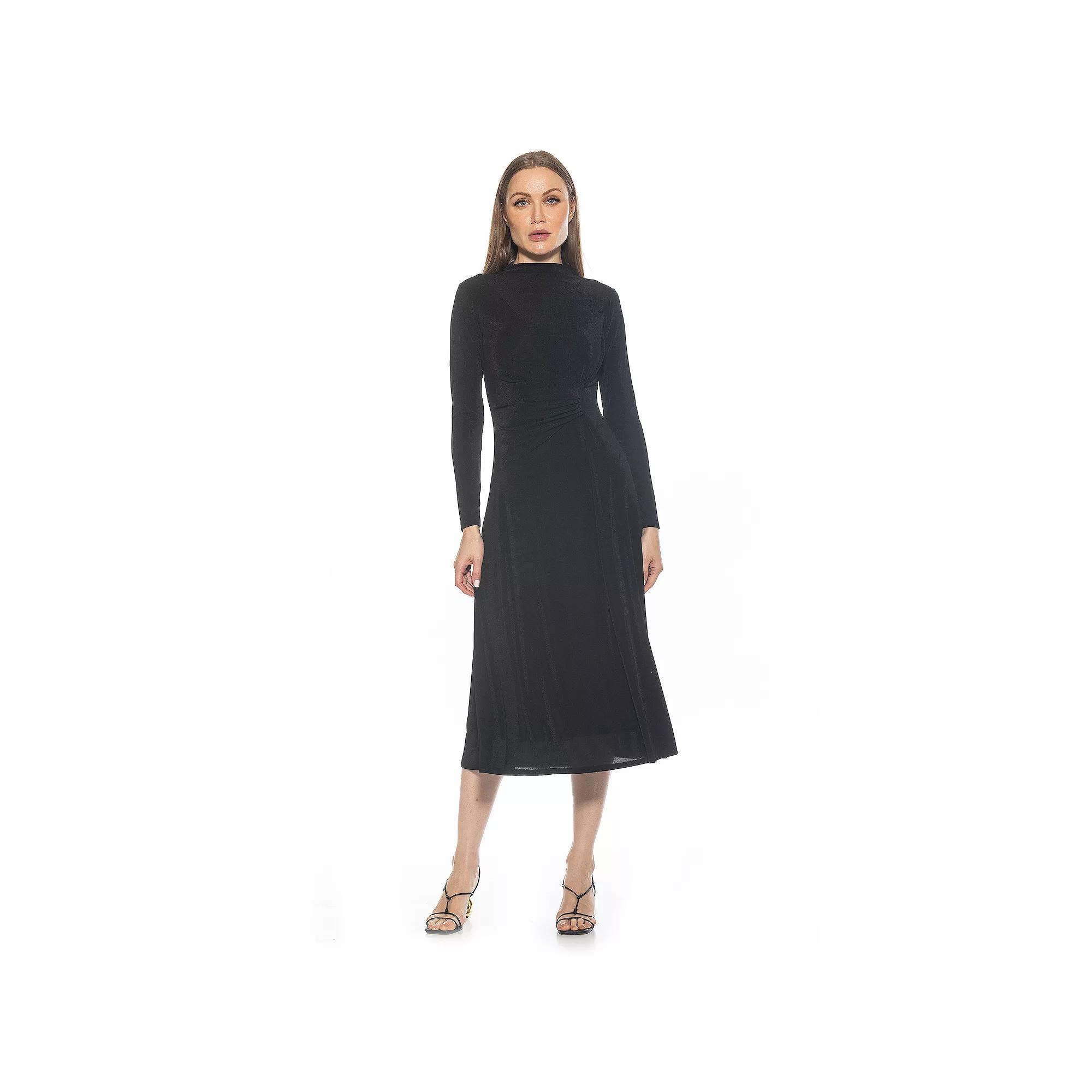 Women's ALEXIA ADMOR Marla Draped Long Sleeve Maxi Dress, Size: Medium, Blue Product Image