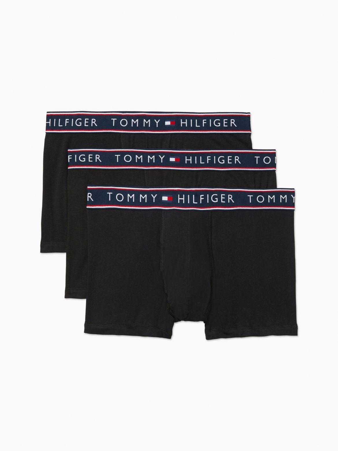 Men's Tommy Hilfiger Stretch 3-Pack Trunk Briefs, Size: Medium, Black Product Image