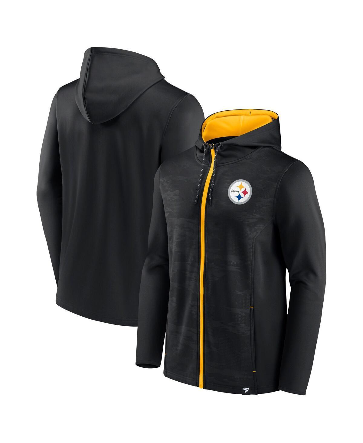 Mens Fanatics Branded Black/Silver Las Vegas Raiders Ball Carrier Full-Zip Hoodie Product Image