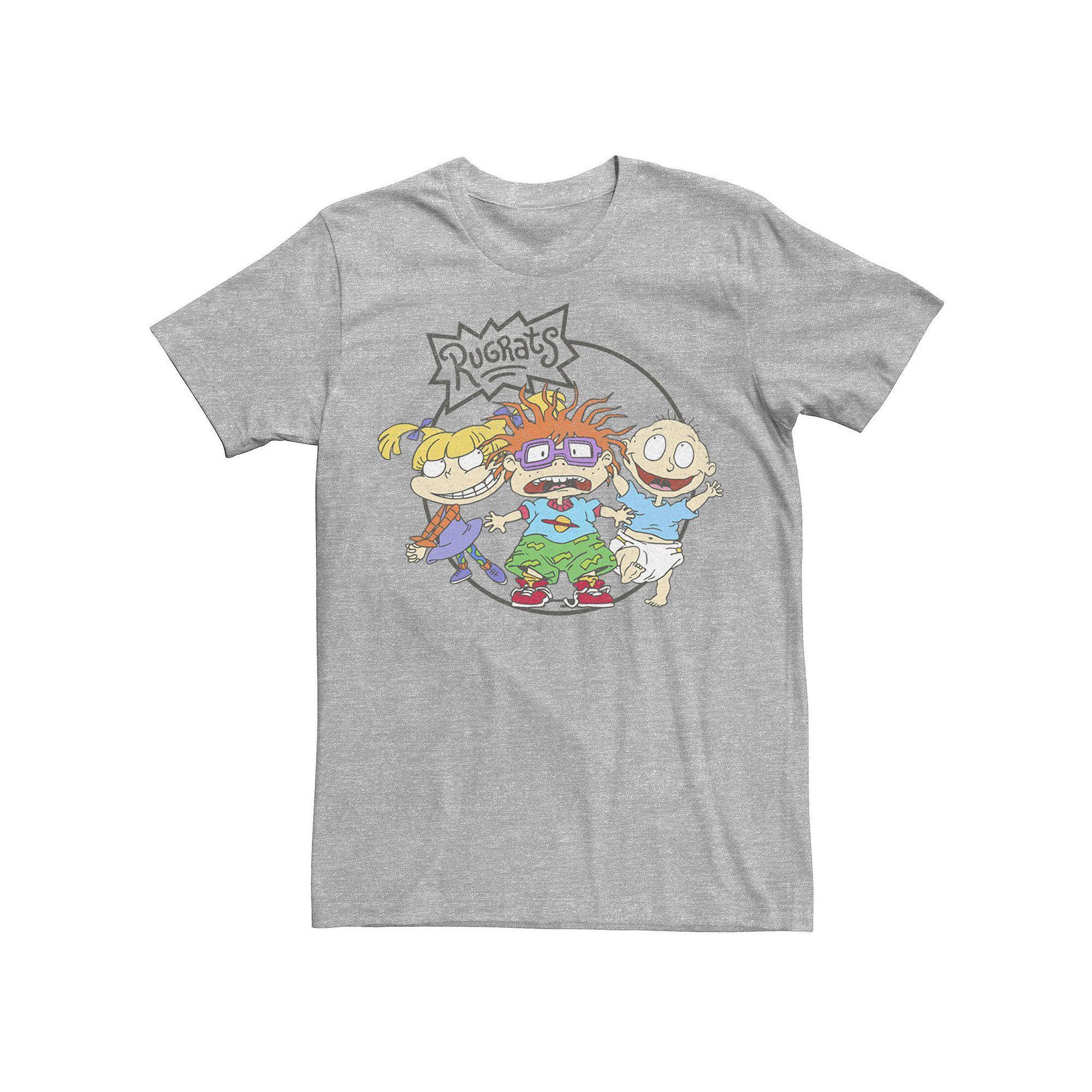 Men's Rugrats Chuckie Tommy & Angelica Logo Tee, Boy's, Size: Small, Athletic Grey Product Image