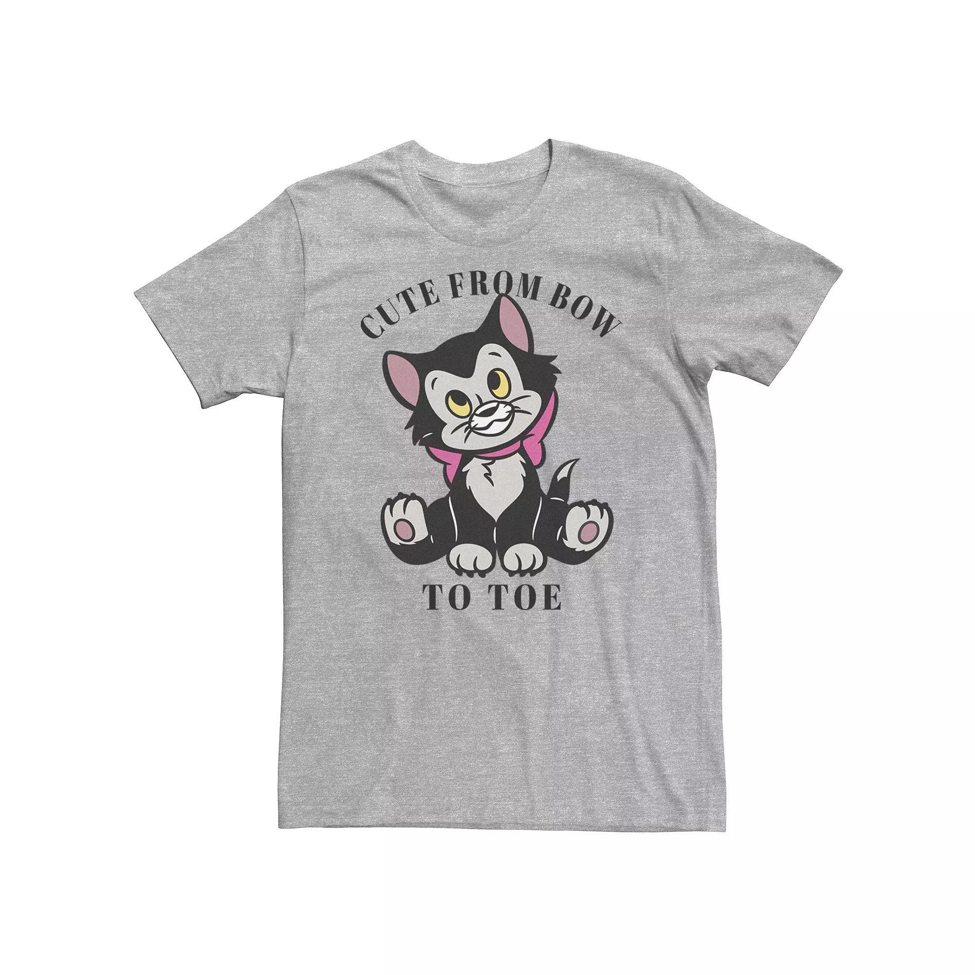 Big & Tall Disney Pinocchio Figaro Cute From Bow To Toe Tee, Men's, Size: 4XL Tall, Athletic Grey Product Image