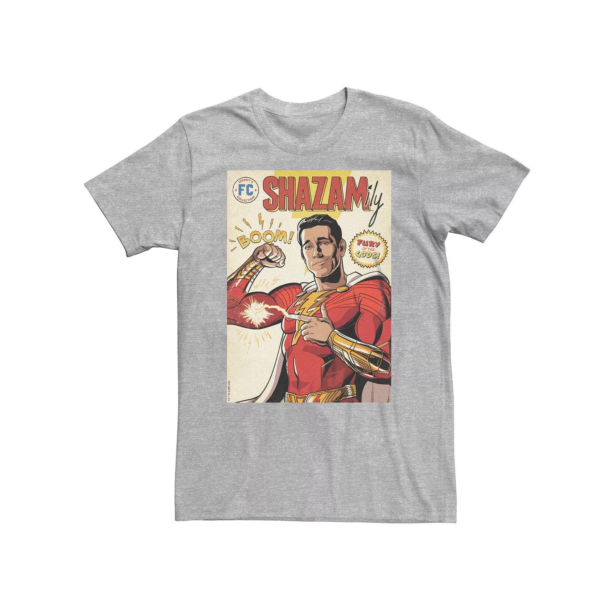 Big & Tall Shazam Fury Of The Gods Shazam Comic Logo Tee, Men's, Size: 3XL Tall, Athletic Grey Product Image