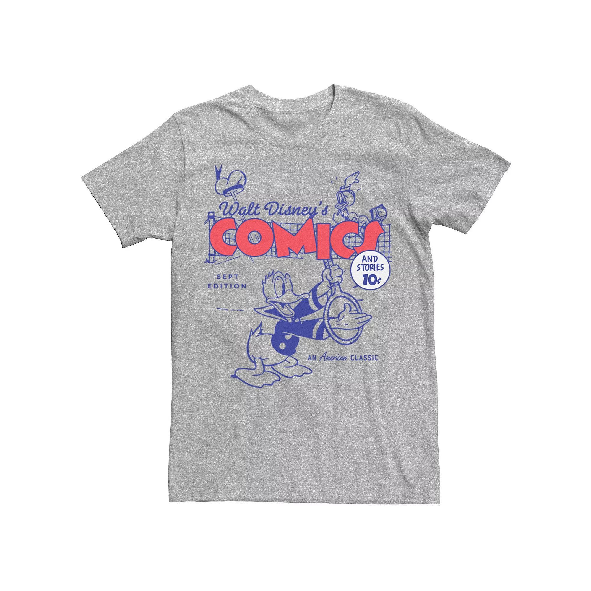 Disney's Donald Duck Retro Comic Cover Hat Men's Tee, Size: Small, Athletic Grey Product Image