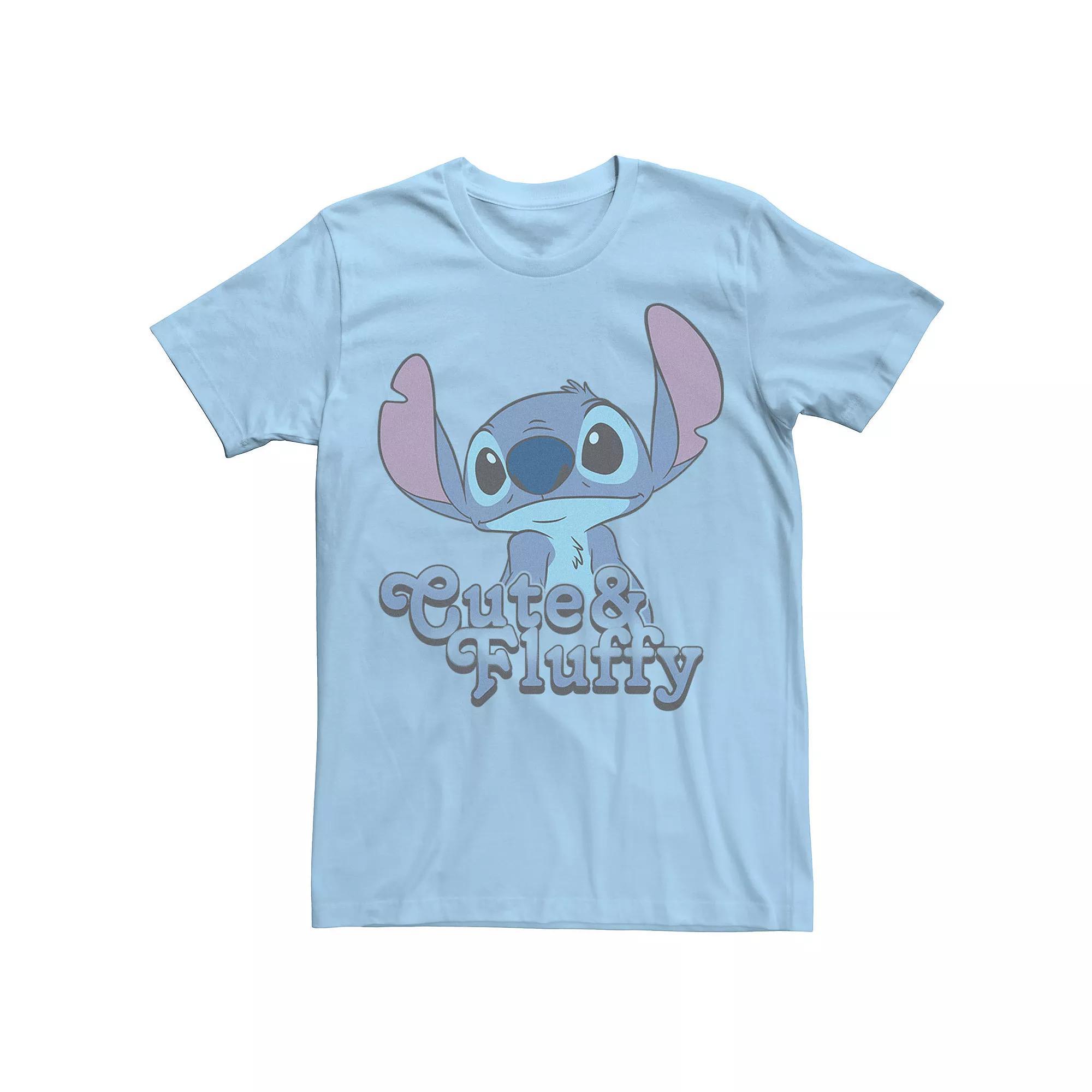 Disney's Lilo & Stitch Valentine's Day Stitch Cute & Fluffy Men's Tee, Size: XXL, Light Blue Product Image