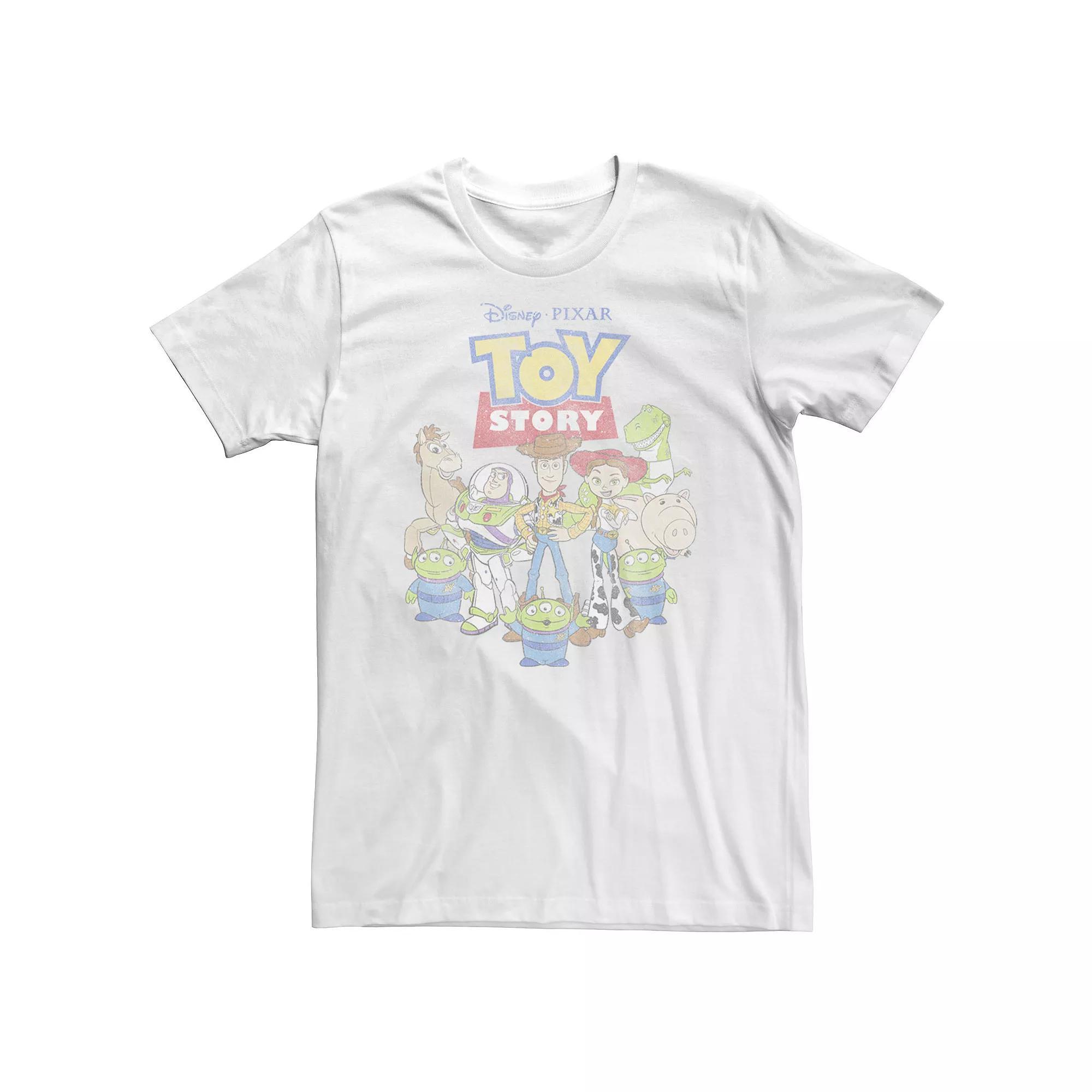 Big & Tall Disney / Pixar Toy Story Distressed Toy Group Tee, Men's, Size: 3XL, White Product Image