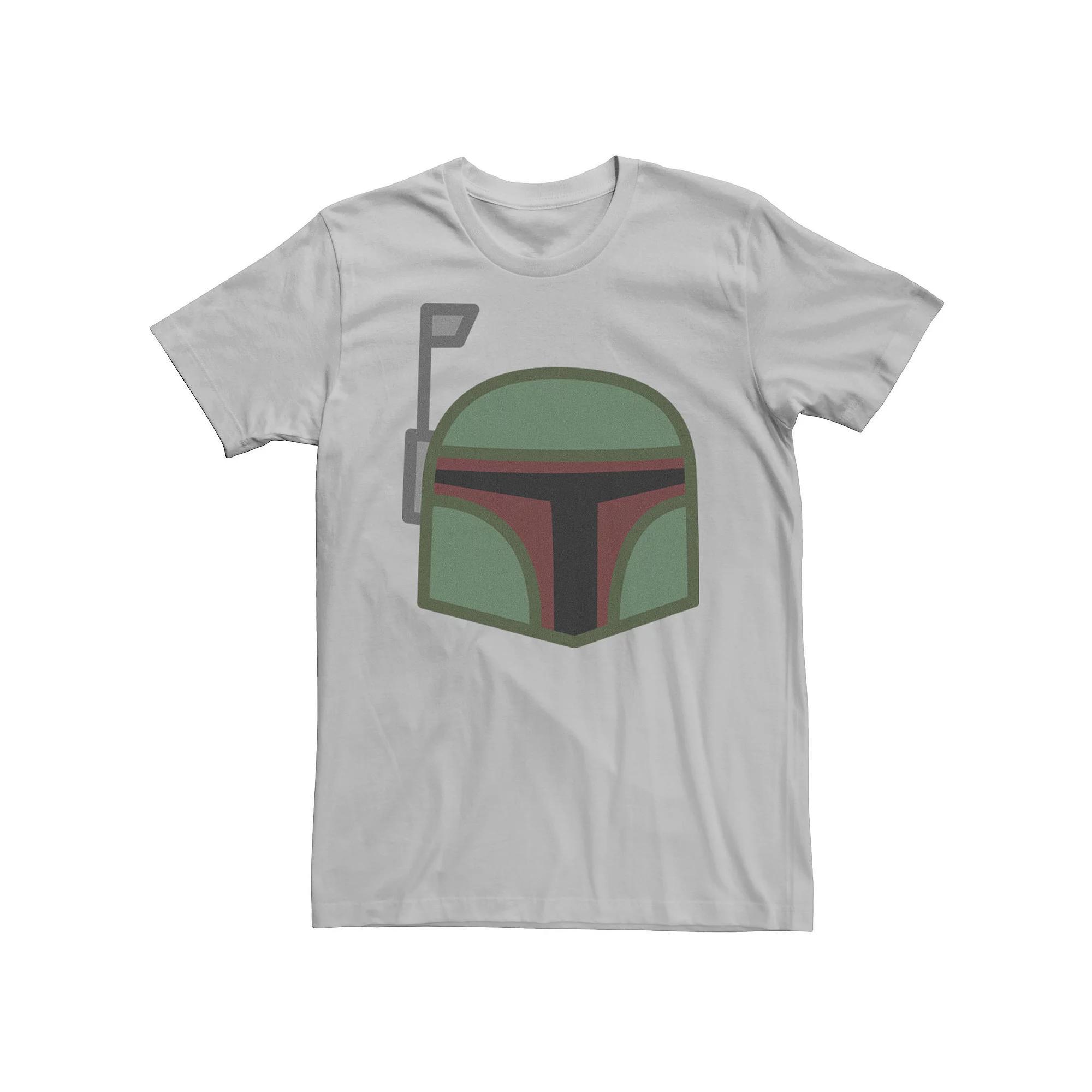 Men's Star Wars Boba Fett Helmet Flattened Art Tee, Size: XS, Silver Product Image
