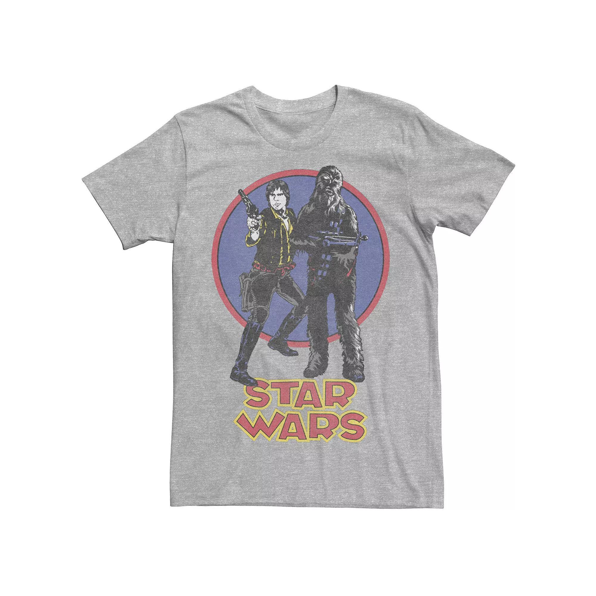 Men's Star Wars Vintage Han And Chewie Tee, Size: Medium, Athletic Grey Product Image