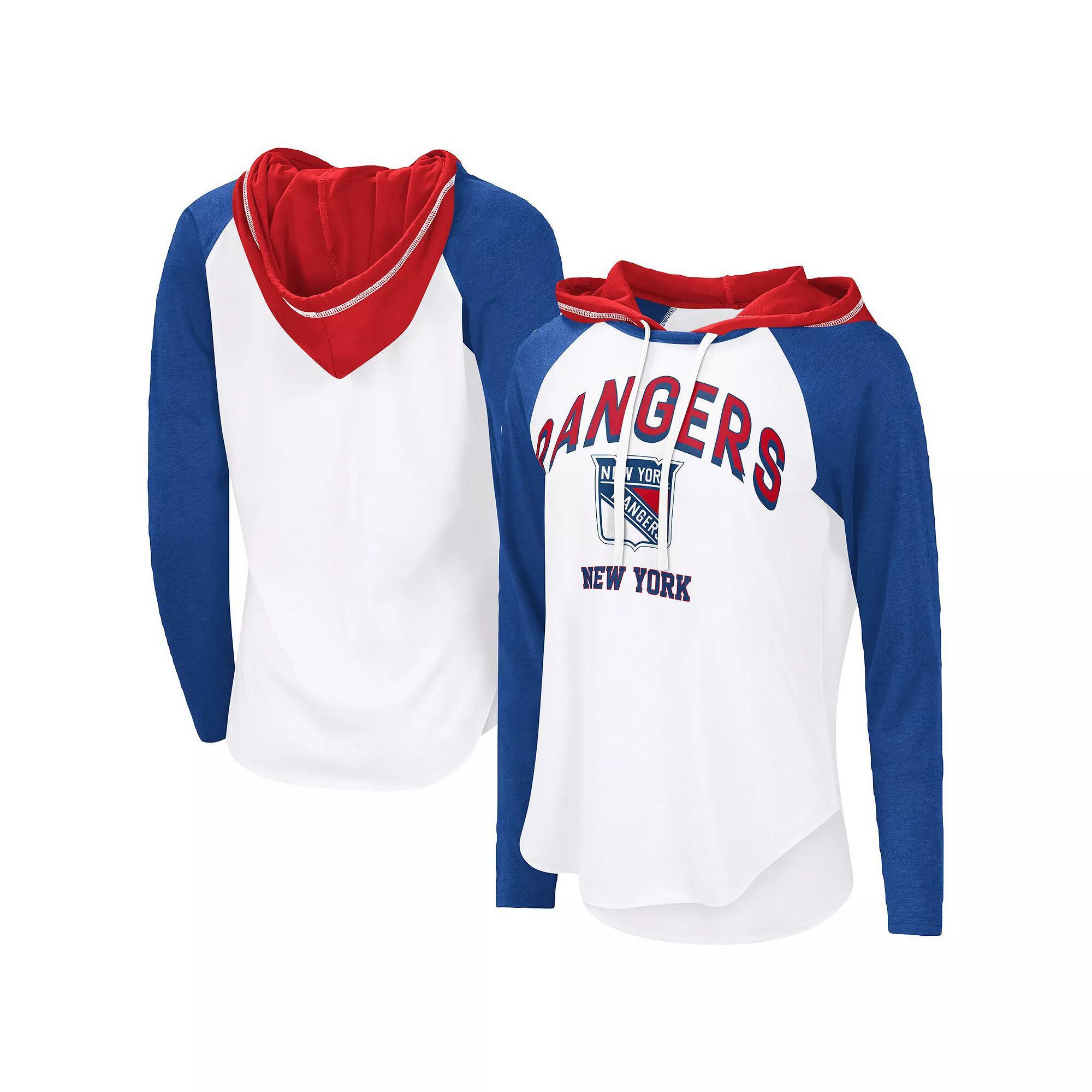 Women's G-III 4Her by Carl Banks  White New York Rangers VIP Raglan Long Sleeve Hoodie T-Shirt, Size: XL, Ran White Product Image