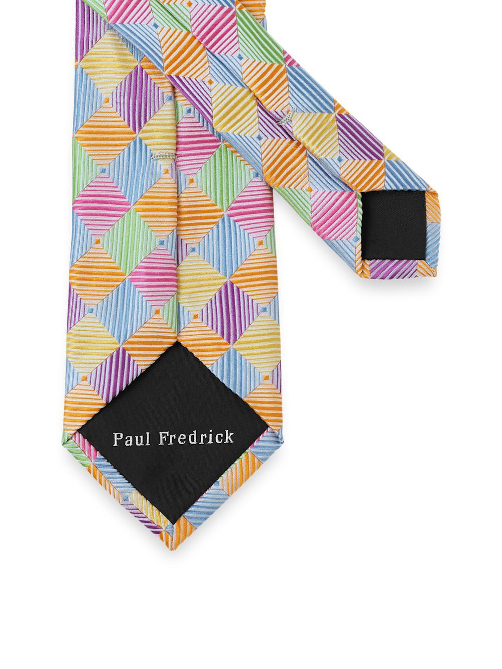 Geometric Woven Silk Tie - Multi Product Image