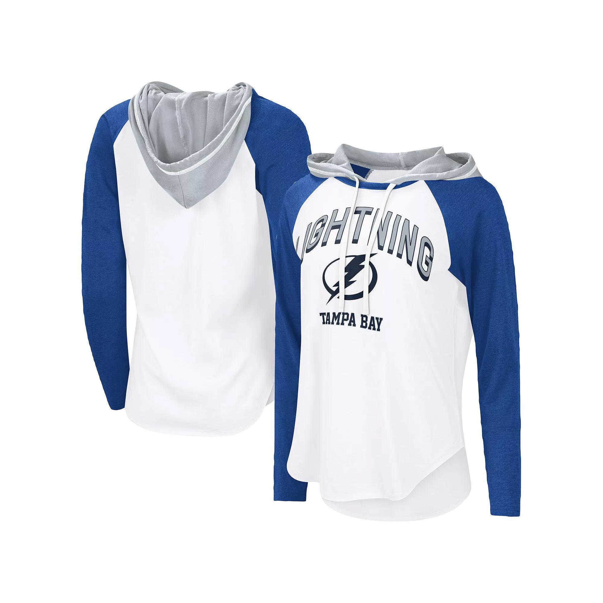 Women's G-III 4Her by Carl Banks  White Tampa Bay Lightning VIP Raglan Long Sleeve Hoodie T-Shirt, Size: XL, Lgh White Product Image