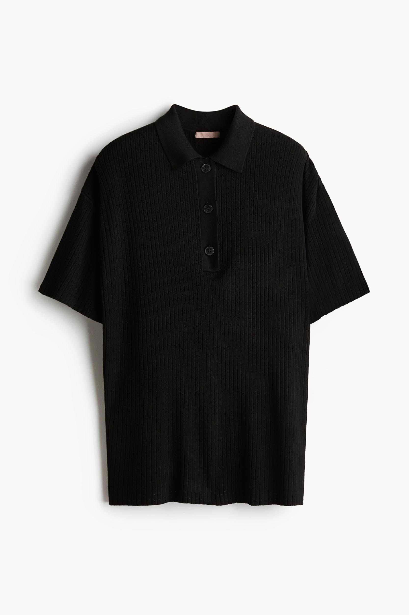 Pointelle-Knit Polo Shirt Product Image